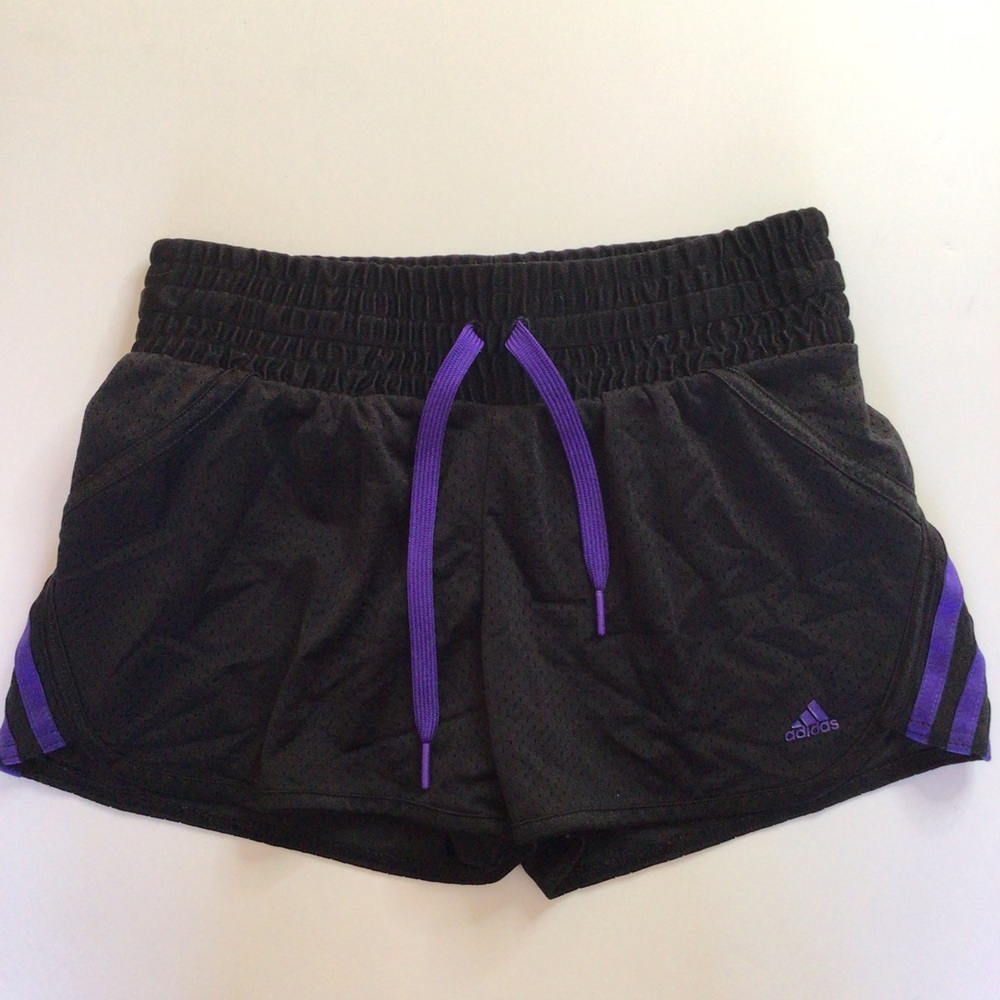 Adidas Athletic Shorts Size Small Black/Purple